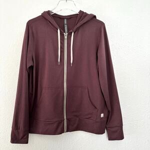 Vuori Halo Performance Hoodie 2.0 Elderberry Heather Women Large Athleisure